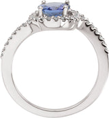14K Gold Round Natural Diamond Accented Ring – 6.5mm Stones - view 2