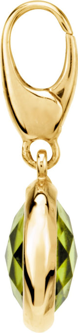 14K Gold Oval Natural Peridot Solitaire Pendant - view 2