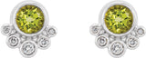 Platinum Round Natural White Sapphire Accented Bezel-Set Earrings - view 10