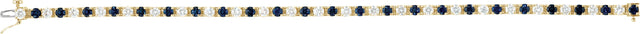 14K Gold Round Lab-Grown Blue Sapphire Line Bracelet - White Gold - view 10