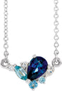Platinum Pear Natural Diamond Multi-Shape Necklace