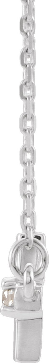 14K Gold Round Natural Diamond Sideways Cross Necklace – up to 1/10 CTW - White Gold - view 6
