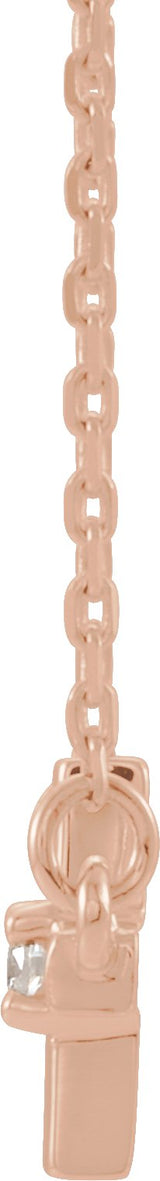 14K Gold Round Natural Diamond Sideways Cross Necklace – up to 1/10 CTW - Rose Gold - view 6