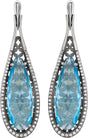 14K Gold Pear Natural Sky Blue Topaz & Natural Diamond Accented Teardrop Earrings