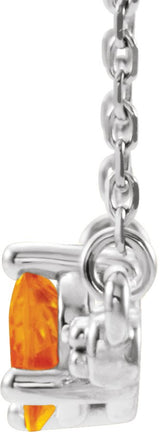 Platinum Pear Natural Citrine Accented Bar Necklace - view 5