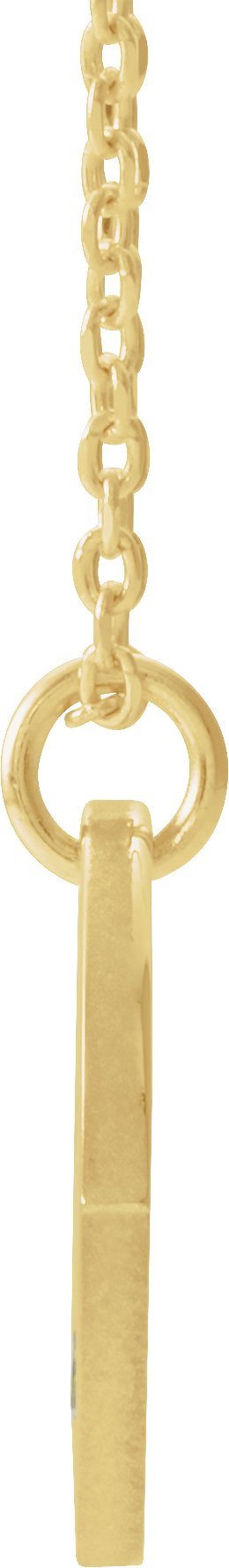14K Gold Round Natural Peridot Pierced Cross Disc Necklace or Pendant - Yellow Gold - view 4