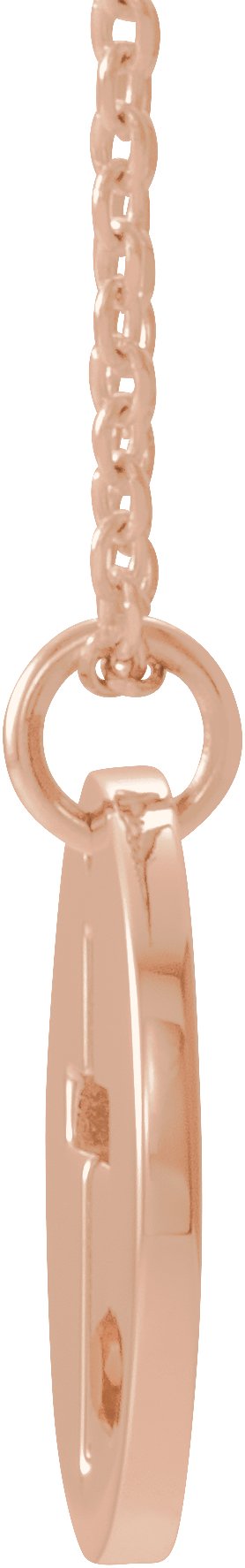 14K Gold Round Natural Citrine Pierced Cross Disc Necklace or Pendant - Rose Gold - view 4