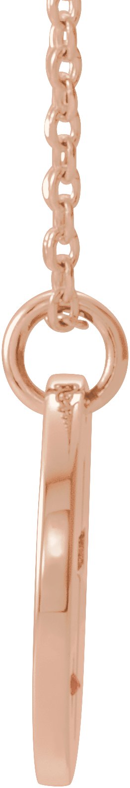 14K Gold Round Natural Ruby Pierced Cross Disc Necklace or Pendant - Rose Gold - view 4