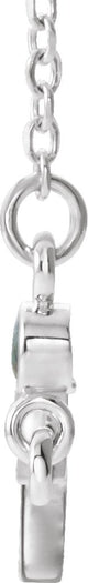14K Gold Round Natural Alexandrite Accented Sideways Cross Necklace - White Gold - view 4