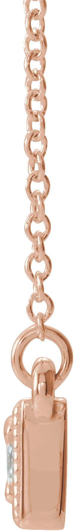 14K Gold Round Lab-Grown Emerald Three-Stone Bar Necklace - Rose Gold - view 4