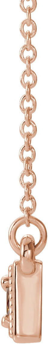 14K Gold Round Natural Citrine Three-Stone Bar Necklace - Rose Gold - view 4