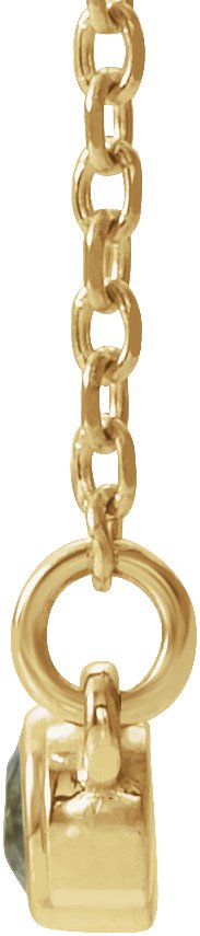 14K Gold Round Natural Peridot Bezel-Set Bar Necklace – 0.08 CTW - Yellow Gold - view 4