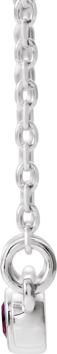 14K Gold Round Lab-Grown Alexandrite Bezel-Set Bar Necklace – 0.08 CTW - White Gold - view 4