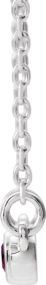 14K Gold Round Natural Alexandrite Bezel-Set Bar Necklace – 0.08 CTW - White Gold - view 4