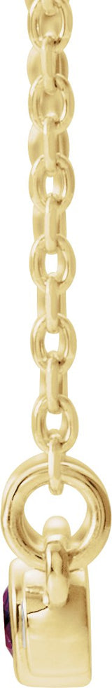 14K Gold Round Lab-Grown Alexandrite Bezel-Set Bar Necklace – 0.08 CTW - Yellow Gold - view 4