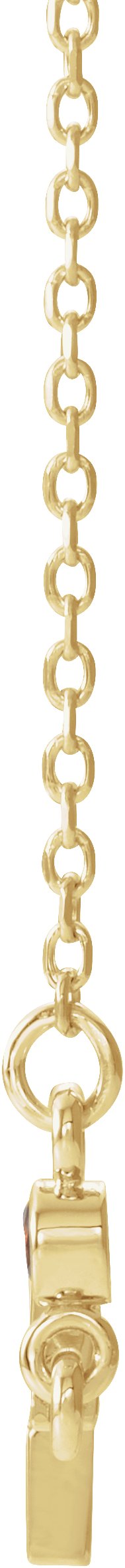 14K Gold Round Natural Citrine Accented Sideways Cross Necklace - Yellow Gold - view 4