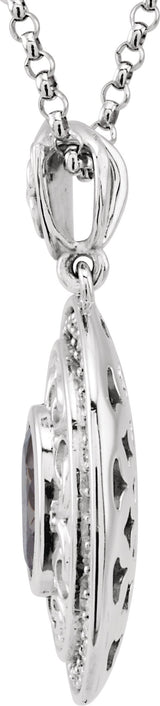 14K Gold Oval Natural Diamond Sculptural Necklace - view 2