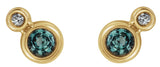 14K Gold Round Lab-Grown Alexandrite Accented Bezel-Set Earrings – 3-5mm Stones - Yellow Gold - view 4