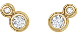 14K Gold Round Natural Diamond Accented Bezel-Set Earrings – 3-5mm Stones - Yellow Gold - view 4
