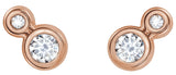 14K Gold Round Natural Diamond Accented Bezel-Set Earrings – 3-5mm Stones - Rose Gold - view 4
