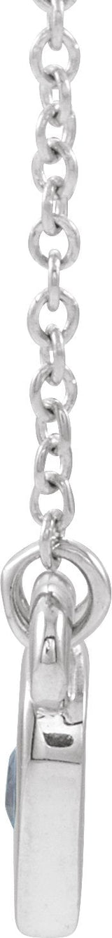 14K Gold Round Lab-Grown Alexandrite Heart Necklace - White Gold - view 4