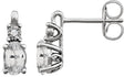 14K Gold Oval Lab-Grown White Sapphire & Natural Diamond Accented Birthstone Earrings