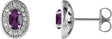 Platinum Natural Amethyst & Natural Diamond Oval 4-Prong Halo-Style Earrings