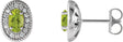 Platinum Natural Peridot & Natural Diamond Oval 4-Prong Halo-Style Earrings