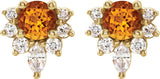 14K Gold Round Natural Citrine Accented Earrings - Yellow Gold - view 4