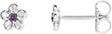 Platinum Round Alexandrite Youth Flower Earrings