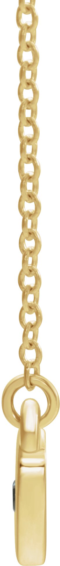 14K Gold Round Lab-Grown Blue Sapphire Heart Necklace - Yellow Gold - view 4