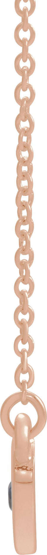 14K Gold Round Natural Blue Sapphire Heart Necklace - Rose Gold - view 4