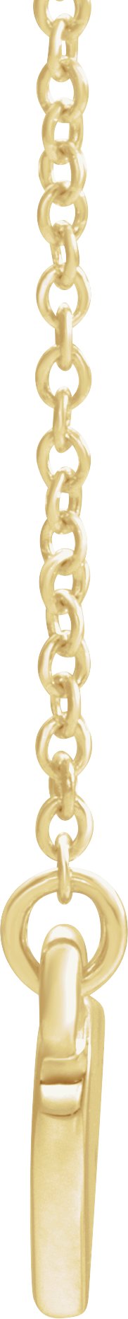 14K Gold Round Natural Aquamarine Heart Necklace - Yellow Gold - view 4