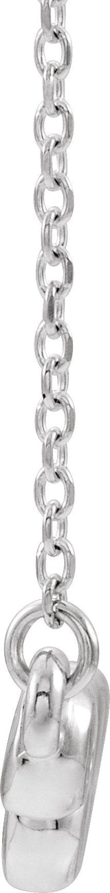 14K Gold Round Natural Aquamarine Bezel-Set Bar Necklace - White Gold - view 4