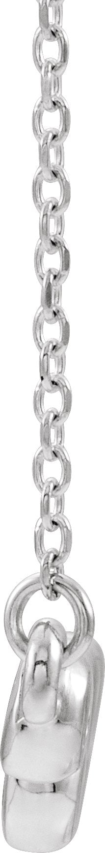 14K Gold Round Natural Aquamarine Bezel-Set Bar Necklace - White Gold - view 4