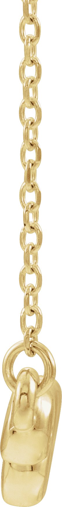 14K Gold Round Natural Aquamarine Bezel-Set Bar Necklace - Yellow Gold - view 4