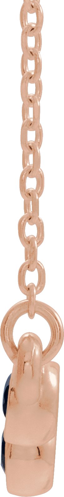 14K Gold Round Lab-Grown Blue Sapphire Bezel-Set Bar Necklace - Rose Gold - view 4