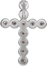 Platinum Round Natural Diamond Bezel-Set Cross Necklace or Pendant – up to 1/4 CTW - view 6