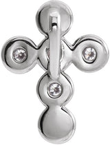 Platinum Round Natural Diamond Bezel-Set Cross Necklace or Pendant – up to 1/4 CTW - view 6