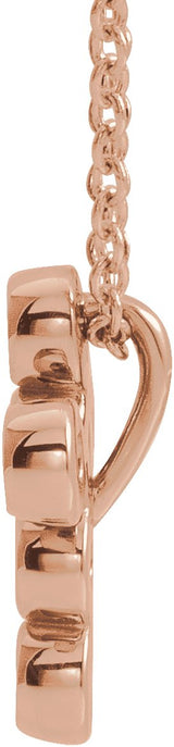 14K Gold Round Natural Diamond Bezel-Set Cross Necklace or Pendant – up to 1/4 CTW - Rose Gold - view 5