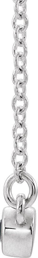 14K Gold Round Natural Amethyst Bezel-Set Bar Necklace II - White Gold - view 4
