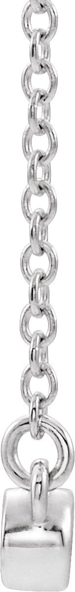 14K Gold Round Natural Emerald Bezel-Set Bar Necklace II - White Gold - view 4
