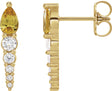 Platinum Pear Lab-Grown Alexandrite & Natural Diamond Accented Bar Earrings