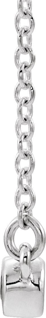 14K Gold Round Natural Aquamarine Bezel-Set Bar Necklace II - White Gold - view 4