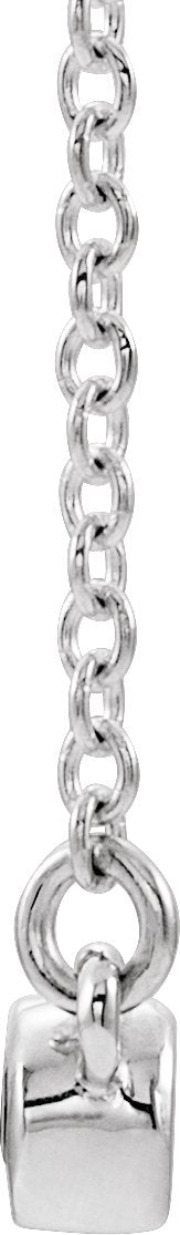 14K Gold Round Natural Aquamarine Bezel-Set Bar Necklace II - White Gold - view 4