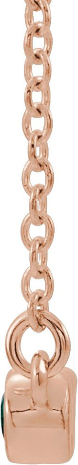 14K Gold Round Natural Alexandrite Bezel-Set Bar Necklace II - Rose Gold - view 5