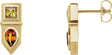 14K Gold Pear Natural Yellow Multi-Gemstone Geometric Bar Earrings - Yellow Gold