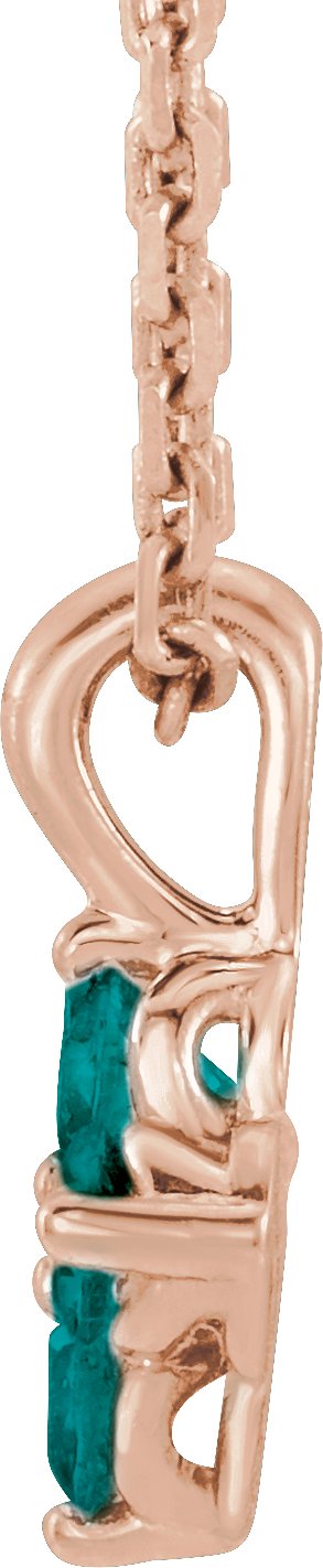 14K Gold Round Natural Alexandrite Youth Birthstone Necklace or Pendant - Rose Gold - view 2