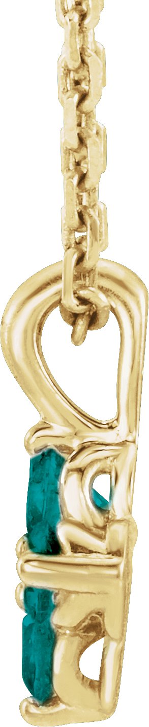 14K Gold Round Natural Alexandrite Youth Birthstone Necklace or Pendant - Yellow Gold - view 2