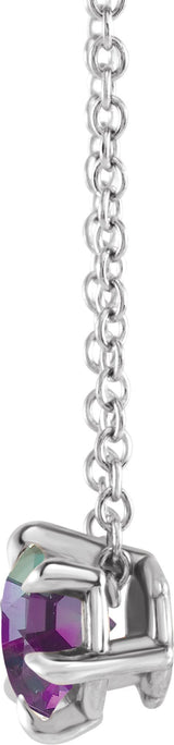 Platinum Round Lab-Grown Alexandrite Solitaire Necklace or Slide Pendant III - view 6